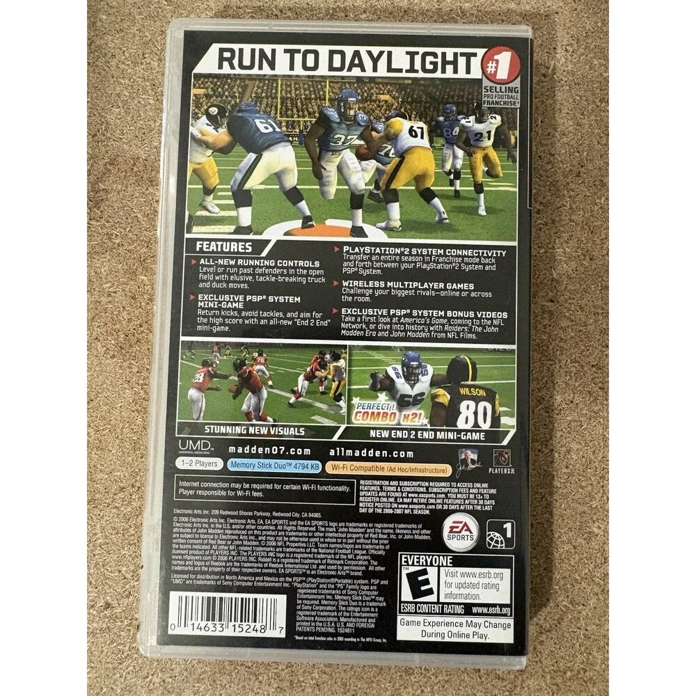 Madden NFL 07 Madden NFL Series Sony PSP EA Sports E Multiplayer Football - MINT